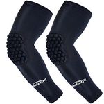 COOLOMG Basketball Arm Pads Elbow Guard Protective Sleeves for Baseball Football Tennis Adult Youth 2PCS Black S