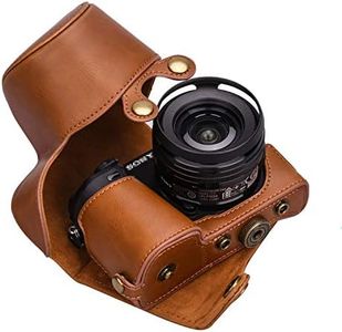 XEVN sony a6300 case,sony a6000 case,Premium PU Full Body Leather Camera Case Bag for sony alpha a6300 a6000 Fit 16-50mm Lens,Delivery camera strap and wrist strap