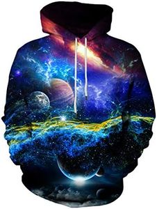 LAIDIPAS Unisex Space Hoodies for Boys Girls 3D Novelty Cool Graphic Sweatshirt L