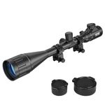 Afranti Rifle Scope 6-24x50 Rifle Scopes with Mil-Dot Rangefinder AOEG 5 Brightness Settings with 20mm/22mm Picatinny Rail Mount and Covers for Hunting