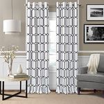 Elrene Home Fashions Kaiden Geometric Room Darkening Window Curtain Panel, 52" W x 84" L (1-Panel), Black