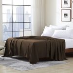 Cathay Home Single Flat Sheet, Twin (66" x 96"), Chocolate