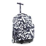 J World New York Sunrise Rolling Backpack. Roller Bag with Wheels, Camo, 18", Sunrise Kids Rolling Backpack for Girls Boys Teen. Roller Bookbag With Wheels