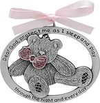 Cathedral Art CM17P Pink Teddy Bear Crib Medal for Jewelry Making, 2-1/2 by 2-Inch