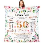 50th Birthday Gifts For Women, Throw Blanket For 50th Birthday, 50th Birthday Decorations, 50"x60" Soft Flannel Blanket, 50th Birthday Gift for Her, Wife, Sister, Friend