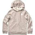 CARHARTT Girls' Hoodie Fleece Pullover Sweatshirt, Grey Heather, 8