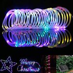 BlueFire Solar Rope Lights, 12M/39ft 100 LEDs Automatically Turn ON/OFF 2 Lighting Modes Decorative Lights for Outdoor/Indoor/Garden/Tree Christmas Wedding(Color)