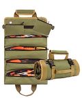 FIREDOG Tool Roll,Rolling Tool Bag with 2 Detachable Pouches, Heavy Duty Roll Up Tool Bag,Carpenter Tool Bag,Tool Roll Organizer For Mechanic, Electrician & Hobbyist,Motorcycle,Truck(Green)