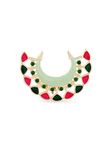 ZAVERI PEARLS Pink & Green Meenakari Crescent Shape Adjustable Finger Ring For Women-ZPFK14426