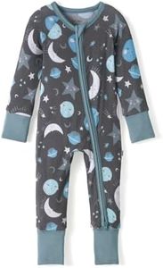 Little Sleepies Pajamas for Baby Boys & Girls, Viscose from Bamboo Baby Pajamas, Snug Baby Sleeper, Toddler PJs, 2-Way Zipper, Blue To the Moon & Back, Newborn