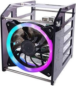 GeeekPi Cluster Case for Raspberry Pi, Rack Case Stackable Case with Fan 120mm RGB LED 5V Fan for Raspberry Pi 4B/3B+/3B/2B/B+ and Jetson Nano (4-Layers)