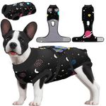 PetWarm Dog Surgical Recovery Suit Male,Recovery Suit for Female Male Dogs,Professional Pet Recovery Shirt Dog Abdominal Wounds BandagesPrevent Licking Dog Onesies,Galaxy Pattern,Black,XS