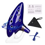 Zetong Legend of Zelda Ocarina 12 Hole Alto C with Textbook and Protective Bag, Perfect for Beginners and Professional Performance (Blue)