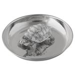 PRD CARATCAFE Feng Shui Pure Silver 925 Tortoise Turtle & Silver Plate, Showpiece Home & Office Decor Accents for Luck Prosperity Health & Vaastu.Turtle Statue for Home Décor, Silver Metal