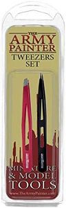 The Army Painter | Set de 2 Pinzas | Pinza de Punta Plana y Pinza de Punta de Aguja|perfectas para trabajo con Plástico, Resina y Metal | Juego de Mesa y Modelado de Figuras Miniatura
