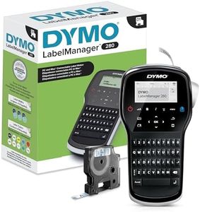 DYMO Label Maker, LabelManager 280 Rechargeable Portable Label Maker, Easy-to-Use, One-Touch Smart Keys, QWERTY Keyboard, PC and Mac Connectivity, For Home & Office Organization