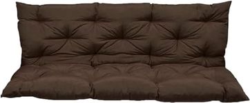 Outside Benches Cushion with Backrest, Thicken Swing Cushions 2/3 Seater Replacement, Porch Swing Cushions Outdoor (40 x 60 inch, Coffee)