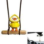 ihohi Duck Swing Car Ornament, 1pc Fun Hanging Cute Hand Painted Duck Figurine Decor Gifts for Car Rear View Mirror Auto Interior Decoration and Home Decoration Accessories