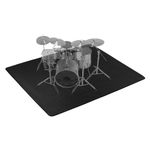 BQKOZFIN 4.6Ft x 5.9Ft Drum Pad Drum Mat Drum Carpet with Non-Slip Grip Bottom Roll of 27 Square Feet Great Gift for Drummers, Black