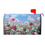 Spring Flowers Mailbox Cover Magnetic Standard Size 21" x 18" Colorful Wildflowers Mailbox Covers Magnetic Spring Summer Floral Decorative Mailbox Post Letter Box Wrap Decoration for Home Outdoor