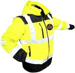 KwikSafety - Charlotte, NC - AGENT SoftShell Reflective Jacket [LIMITED EDITION PATTERN] Class 3 Water Resistant ANSI OSHA Hi Viz Gear/Yellow Large