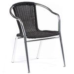 BrackenStyle Aluminium Black Wicker Effect Stacking Outdoor Garden Chair