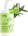 WagWell Ahiflower Omega Oil - Vet-Formulated Skin, Coat, Hip and Joint Supplement for Dogs - Plant-Based Omega 3, 6 and 9 Supplement - Natural Non-GMO Dog Omega Oil, 8 fl.oz. Pump Bottle