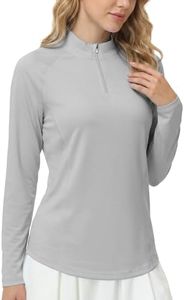 Roadbox Women's UPF 50+ 1/4 Zip Pullover, Long Sleeve Sun Protection Rash Guard Shirts, Quick Dry Workout Hiking Golf Tops