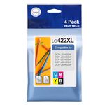 Gureef LC422XL Ink Cartridges for Brother LC422 Ink Cartridges for Brother LC422XL Ink Compatible with Brother MFC-J5340DW MFC-J6540DW MFC-J5345DW MFC-J5740DW MFC-J6940DW (Black Cyan Magenta Yellow)