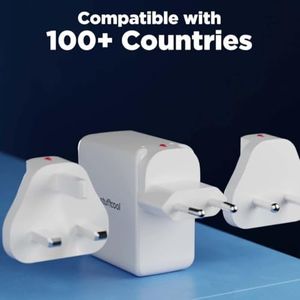 Stuffcool Nomad GaN Charger 102W PD PPS Supports Super Fast Charging 2.0, Charges macbooks, laptops, DSLRs, Gaming Console, with Exchangeable EU, USA, and UK pins Works with 100+ Countries