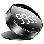 Kitchen Timer, Cooking Timer, Baseus LED Digital Timer, Magnetic Countdown Countup Timer with 3-Level Volume and 80°Angle Adjustable for Cooking Office Classroom Home Study