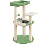 Yaheetech 90cm Cat Tree Tower with 2 Perches & 2 Scratching Posts & Rremovable Capsule Nest for Indoor Cats, Indoor Cat House, Cat Climbing Tree Activity Centre, Army Green/Beige