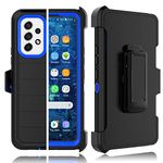 Tekcoo Case for Galaxy A53 5G with [Built-in Screen Protector] Holster Locking Belt Clip [Military Grade 12FT Drop Tested] Full Body Carrying Kickstand Cover for Samsung Galaxy A53 5G - Black/Blue