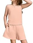 Arshiner Toddler Girls Summer Outfit Set Fashion Solid Color Tank Top and Shorts Clothing Sets for Kids Pink 140 9-10 Years