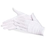 White Soft Cotton Gloves Handling Gloves Dry Hands,Photograph,Art Handling,Jewelry Silver Coin Inspections,Cosmetic(10 Pairs)