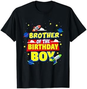Brother Of Birthday Astronaut Boy Outer Space Theme Party T-Shirt