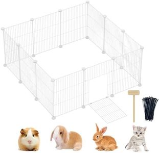 Pet Playpen, Small Animals Playpen with Door, DIY Encrypted Metal Wire Rabbit Fence, Guinea Pigs Cages, Kitten Playpen, Indoor & Outdoor Yard Fence for Small Animals