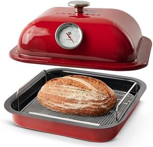 LoafNest inTune Precision Baker : 9 qt (4+5) Multipurpose Baking Dish and Cloche with Built in Oven Thermometer and Water Tray