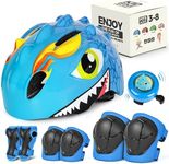 VICTGOAL Toddler Kids Bike Helmet Lightweight 3D Children Bicycle Helmet for Boys and Girls Age 3-8 for Multi-Sport Scooter Cycling Skating (Blue-Set with Bell)