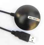 Radium G-Star BU-353N SiRF Star IV Waterproof USB GPS Receiver | AADHAAR GPS | Built in Magnet Mount | US GlobalSat | 180G | Black
