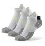 BRISIRA Coolmax Bamboo Viscose Compression Running Socks 3 Pairs Ankle Low Cut Athletic Anti Blister Cushioned Seamless Odor Control