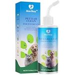 Morikey Pet Ear Cleaner Solution & Infection Treatment for Dogs & Cats, Natural Pet Cleanser Drops Helps Eliminate Odor Relieve Infections and Soothe Itchiness - 4.06oz/120ml