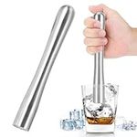 Cocktail Muddler Stainless Steel,22.5cm/8.9inch Mojito Muddler,Professional Drink Muddler,Bar Stick Mojito Masher Fruit Mixer for Old Fashioned Bitters,Margaritas, Mint Fruit Based Drink