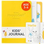 HappySelf My First Journal Guided Dotted Daily Diary Writing Notebook for Life Positive Affirmations Habits Happiness Travel Gratitude Develop Personal Growth Mindset Emotion Gifts for Kids Aged 3-6