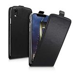 kwmobile Vertical Flip Case Compatible with Apple iPhone XR - Case PU Leather Protective Flip Cover with Magnet - Black