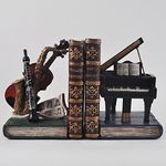 Classical Instruments Shelf Tidy Book Ends - Heavy Vintage Storage Retro Hipster Office Study Music CDs DVDs Piano