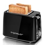 Aigostar 2-Slice Toaster, 750W, 7 Variable Browning Settings, Defrost, Reheat and Cancel Functions, Auto Shut-Off, Black, BPA Free - Warrior 30KHK.