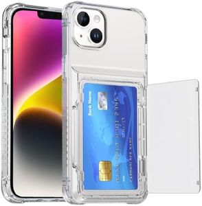 for iPhone 14 Case, iPhone 13 Case with Card Holder(Store 4 Cards)Wallet Case Anti-Yellow Anti-Scratch Heavy Duty Protective Shockproof Hidden Card Slot Phone Case for iPhone 14/Apple iPhone 13,Clear
