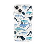 FancyCase for iPhone 14 Case (6.1inch)-Cute Dolphin Design Cool Whale Style Ocean Animal Fish Pattern Flexible TPU Protective Clear Case Compatible with iPhone 14 (Various Sea Life)