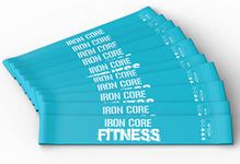 10 Resistance Loops for Trainers, Bootcamp, Gym. Tone Glutes, Thighs, Leg, Back, arms. Bulk Workout Bands by Iron Core Fitness. Aqua Turquoise, Medium